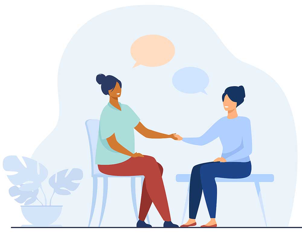 Woman visiting psychologist